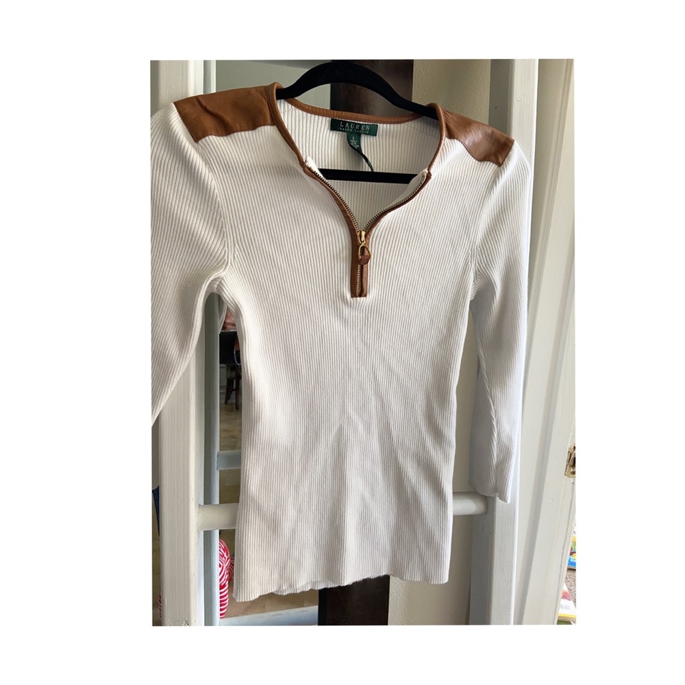 Ralph Lauren, white, ribbed top.